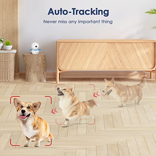 VIMTAG Indoor Camera, 2.5K/4MP HD 360° Pan/Tilt WiFi Camera for Dog/Pet/Baby/Home Security, AI Human/Sound/Motion Detection, Night Vision, 2-Way Audio, Cloud/Max 512GB TF Card Storage, Support Alexa